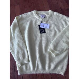 NWT Chaser M Mohair Blend Pullover Sweater Limelight Soft Crew Neck